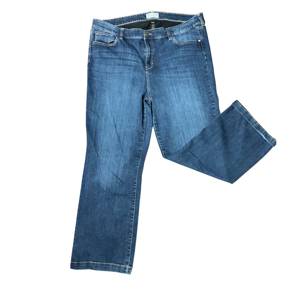 Molly & Isadora Straight Leg Jeans Size 22 Blue Stretch Denim Medium Wash